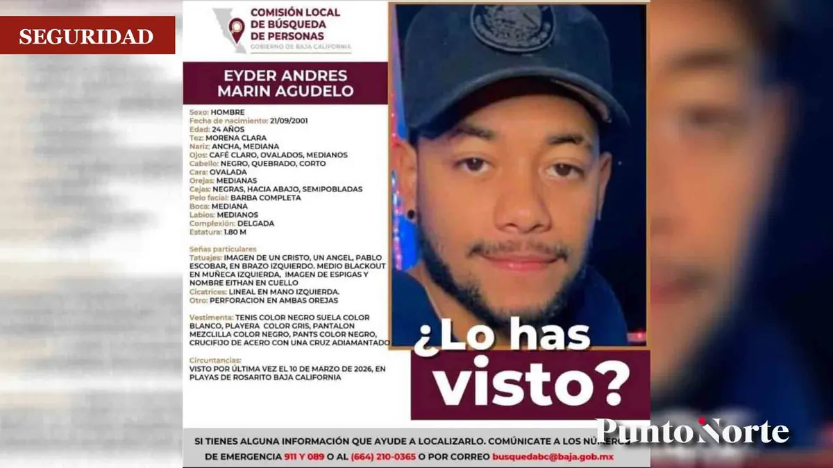 La comunidad y autoridades se movilizan para localizar a Eyder Andrés Marín Agudelo tras su desaparición el pasado 10 de marzo.