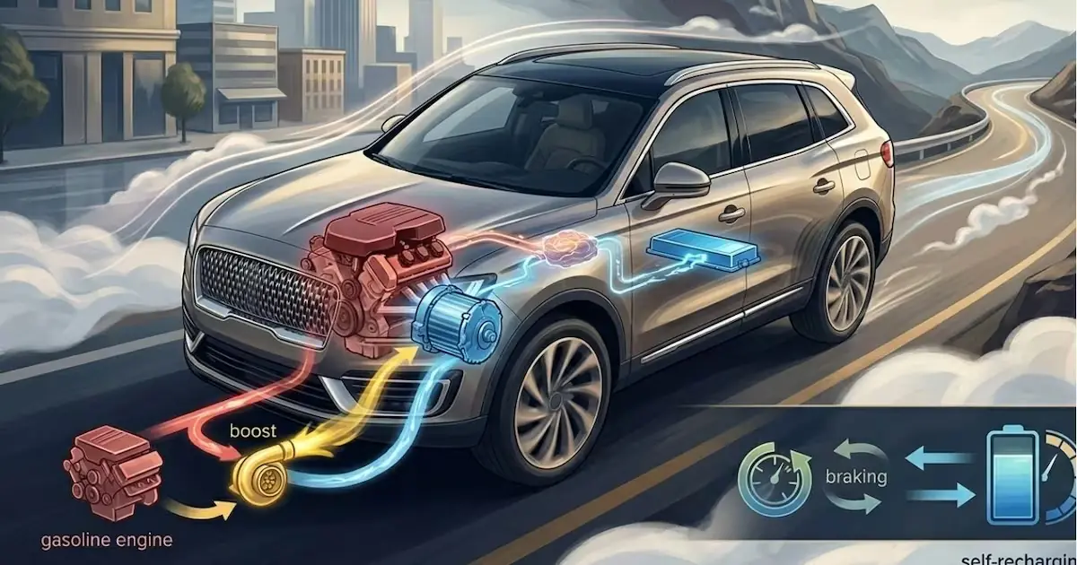 La SUV Lincoln Nautilus combina motores de gasolina y eléctricos para un rendimiento eficiente y silencioso.