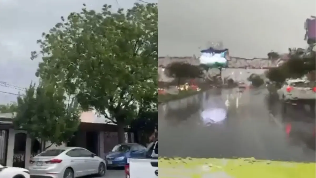 La llegada del frente frío provoca cambios climáticos con lluvias y vientos fuertes en la zona metropolitana.
