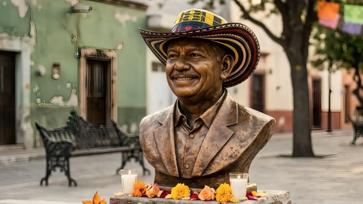 La comunidad se une para crear un monumento en honor al cantante a través de donaciones de materiales.