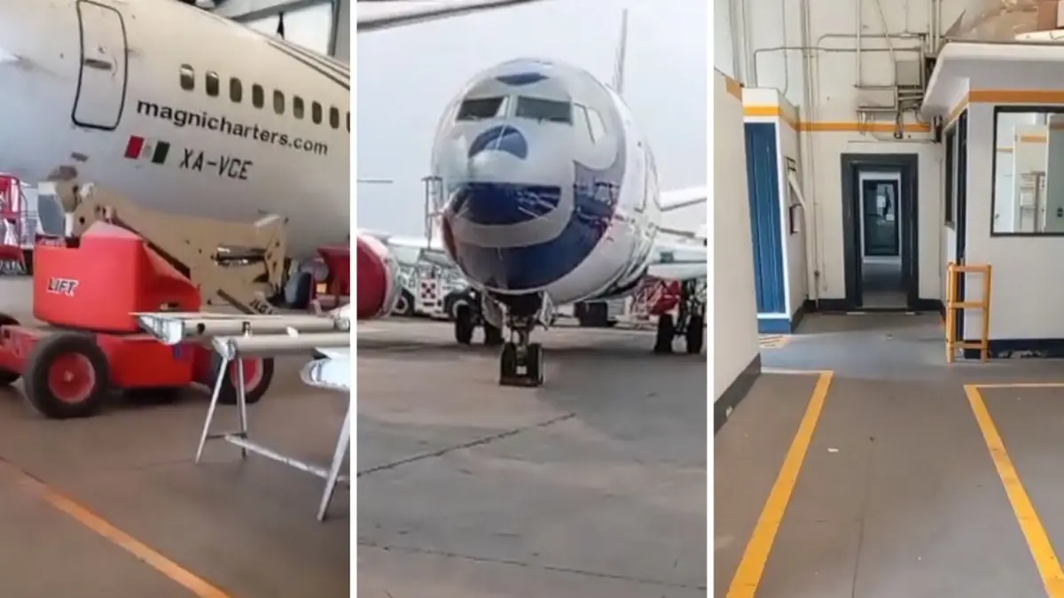 Los empleados de Magnicharters reclaman la defensa de sus derechos tras el cierre del hangar.