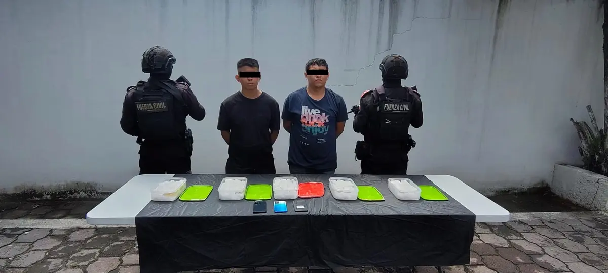 Fuerza Civil captura a los sospechosos durante un operativo de vigilancia.
