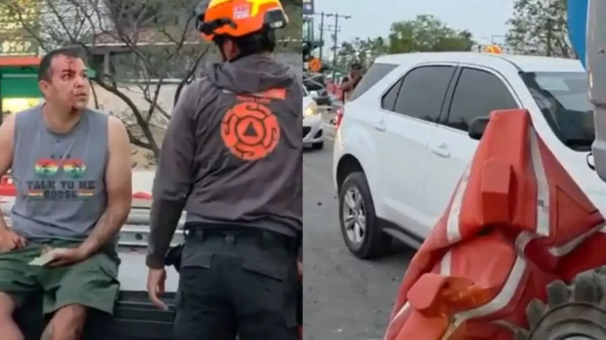 Un accidente en la obra de la Línea 6 del Metro dejó a un conductor con lesiones faciales, y movilizó a cuerpos de emergencia.