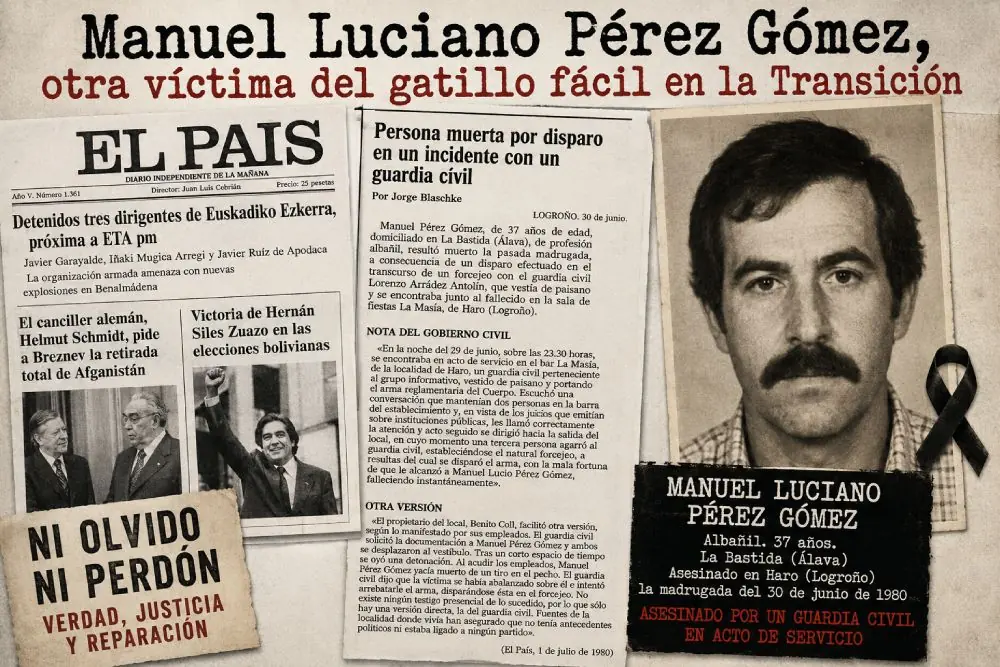 Su muerte en 1980 resalta la violencia de fuerzas del orden en la Transición.