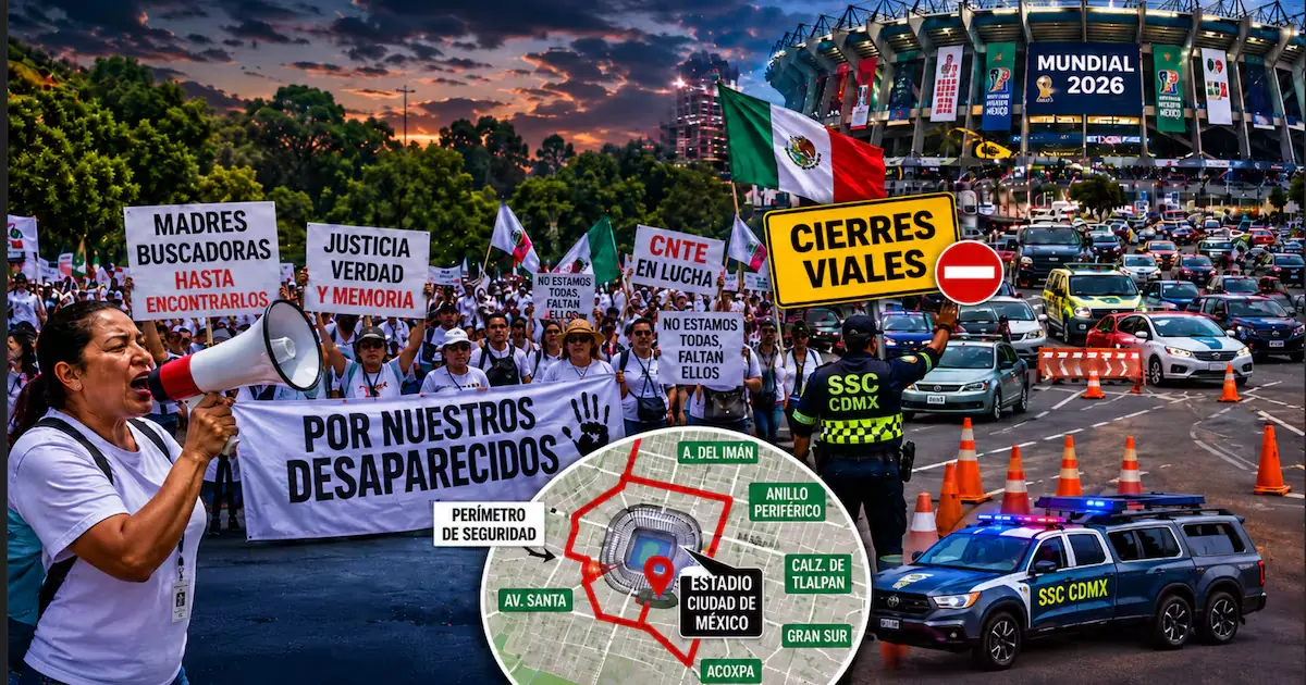 Manifestantes se movilizan mientras autoridades implementan severas restricciones de tránsito por el evento deportivo en la capital.