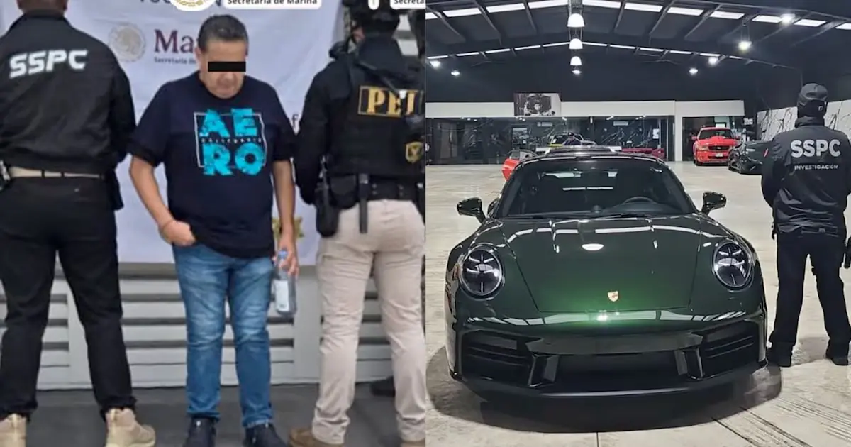 La detención de Justo Aurelio “N” incluye la confiscación de vehículos de lujo valorados en más de 145 millones de pesos.