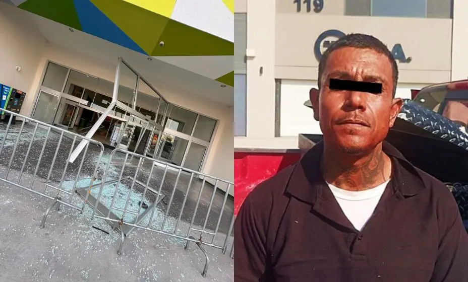 La intervención policial logró la detención del responsable luego de daños significativos en el centro comercial.