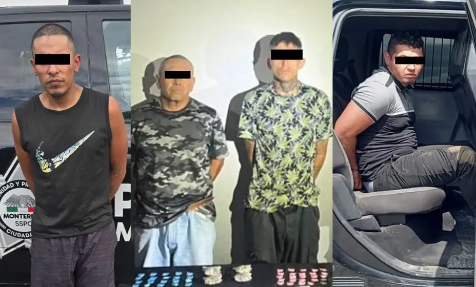 La Policía de Monterrey realizó tres operaciones que llevaron a la captura de los implicados y el aseguramiento de estupefacientes.