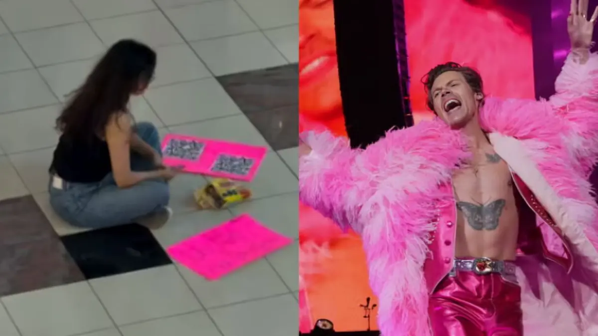 Una joven regiomontana usa picafresas para atraer apoyo en su búsqueda de entradas al concierto de su ídolo.