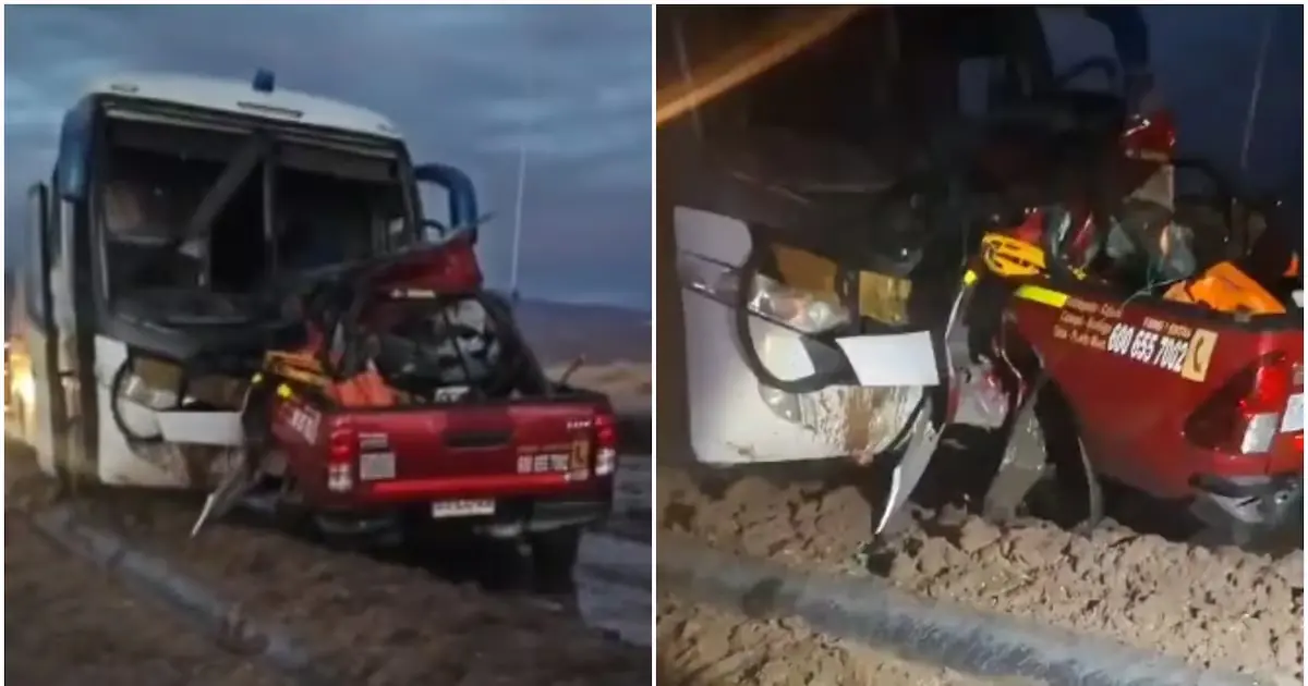 Un choque frontal entre un autobús y un vehículo pequeño culmina en tragedia, con varias personas heridas.