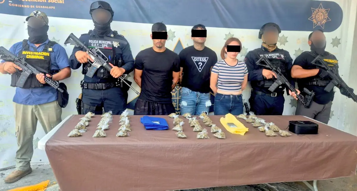 La Policía de Guadalupe asegura drogas y armas durante tres intervenciones.