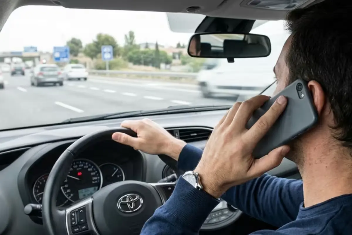 La ley prohíbe el uso del celular al manejar, agravando los riesgos en la vialidad.
