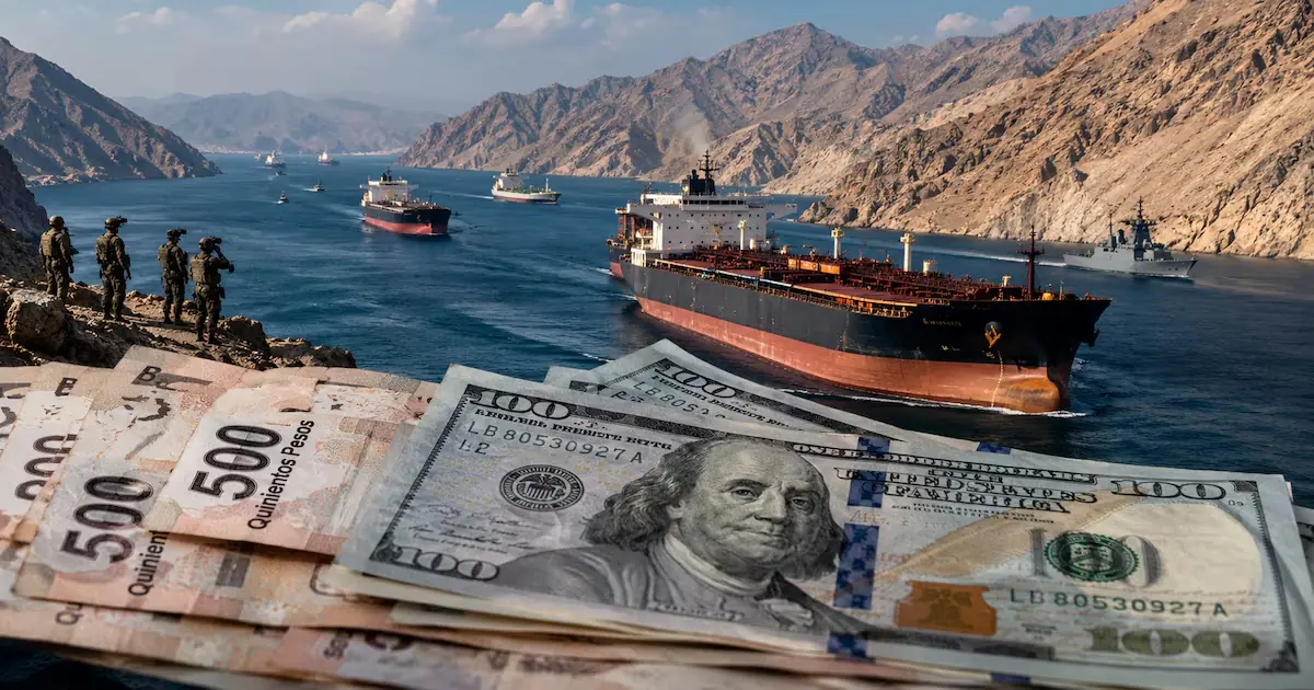La tensión en el estrecho de Ormuz genera incertidumbre en los mercados y afecta la cotización del peso mexicano.